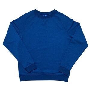 FootJoy French Terry Crewneck Sweater Men’s Small Navy Tweed Golf Preppy